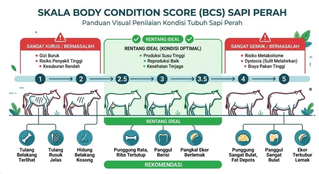 body condition score sapi ideal untuk keberhasilan IB dan kebuntingan