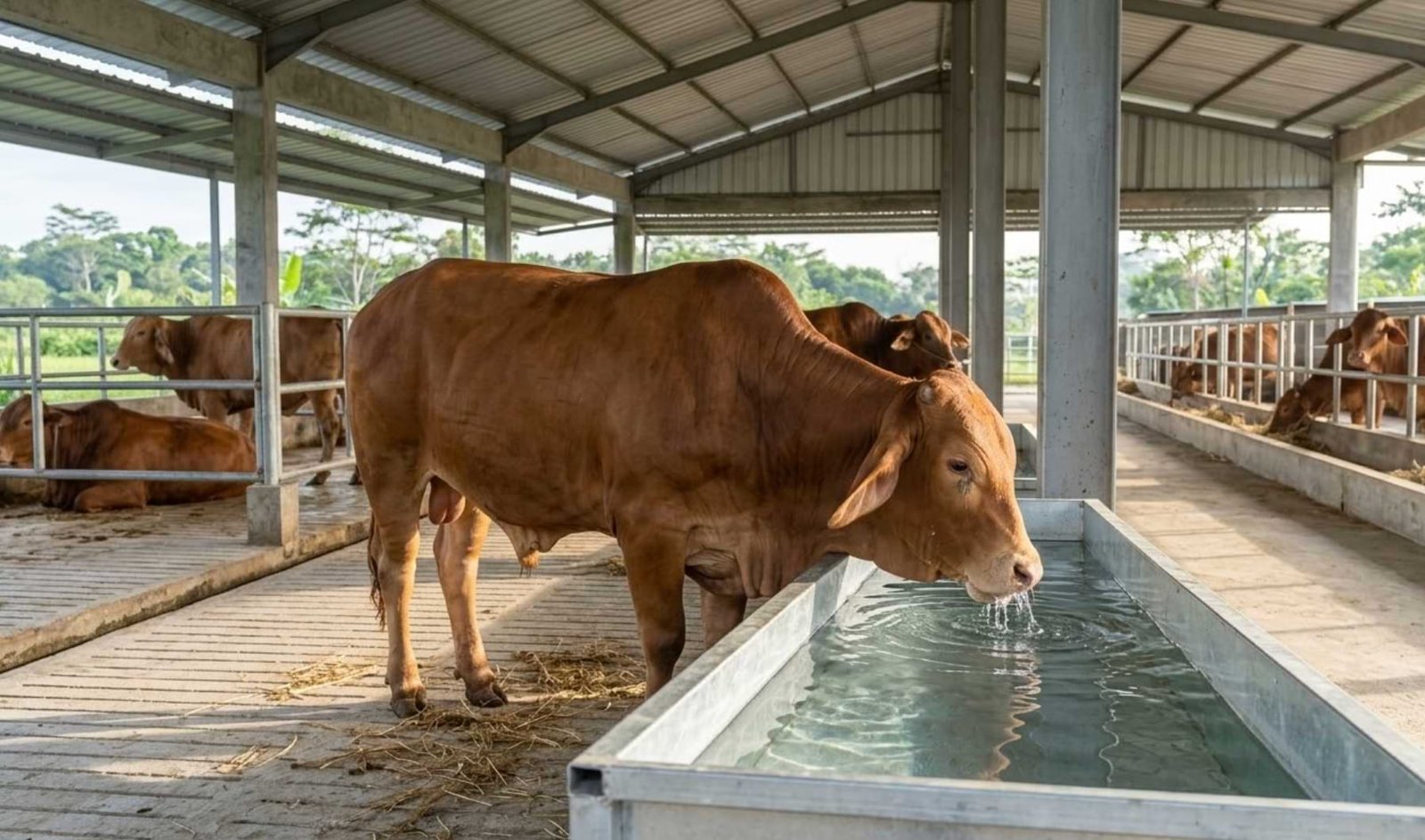 minuman sapi agar cepat gemuk ember minum sapi potong di kandang