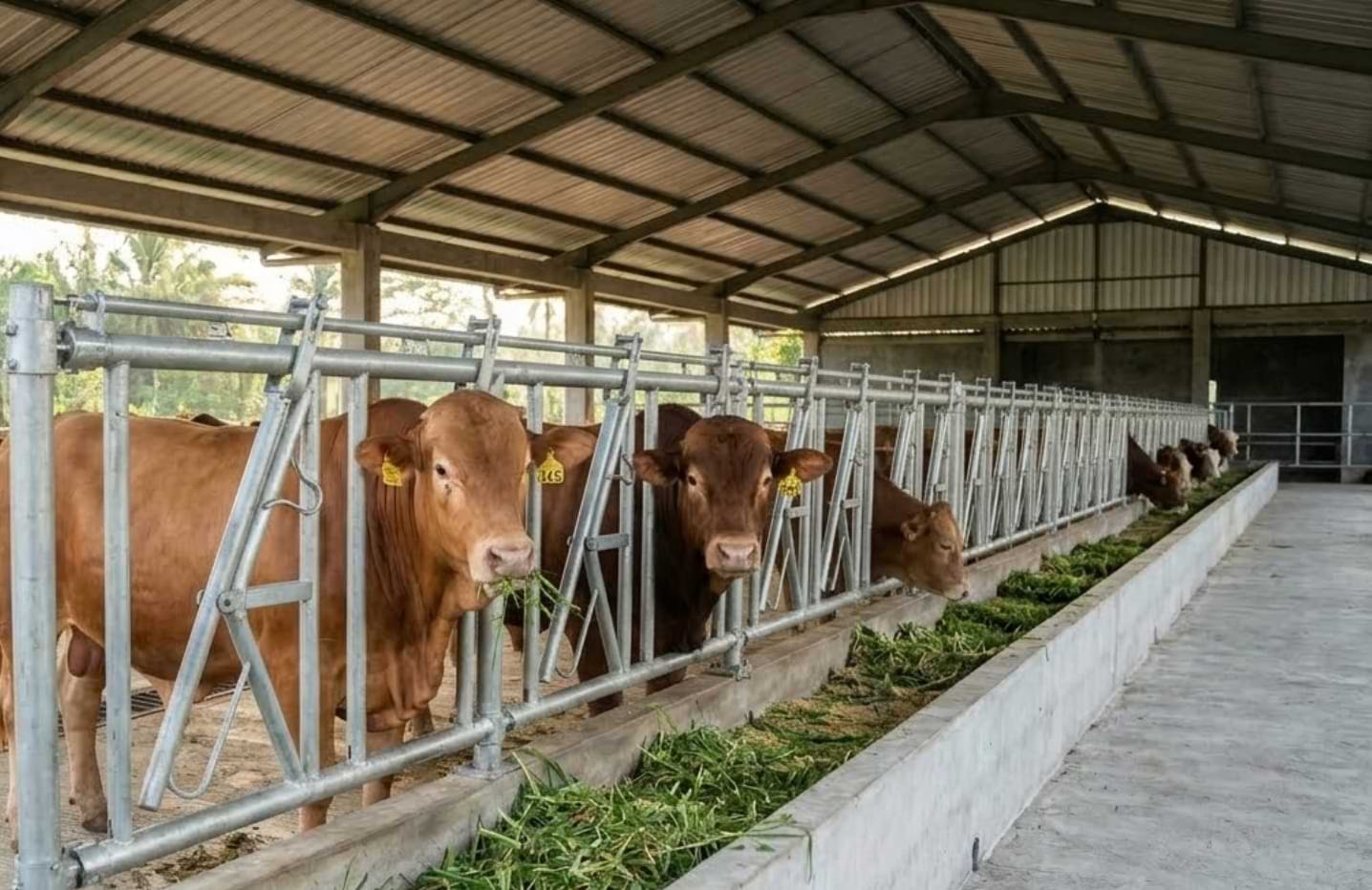 penggemukan sapi 4 bulan sapi potong limousin sehat di kandang penggemukan