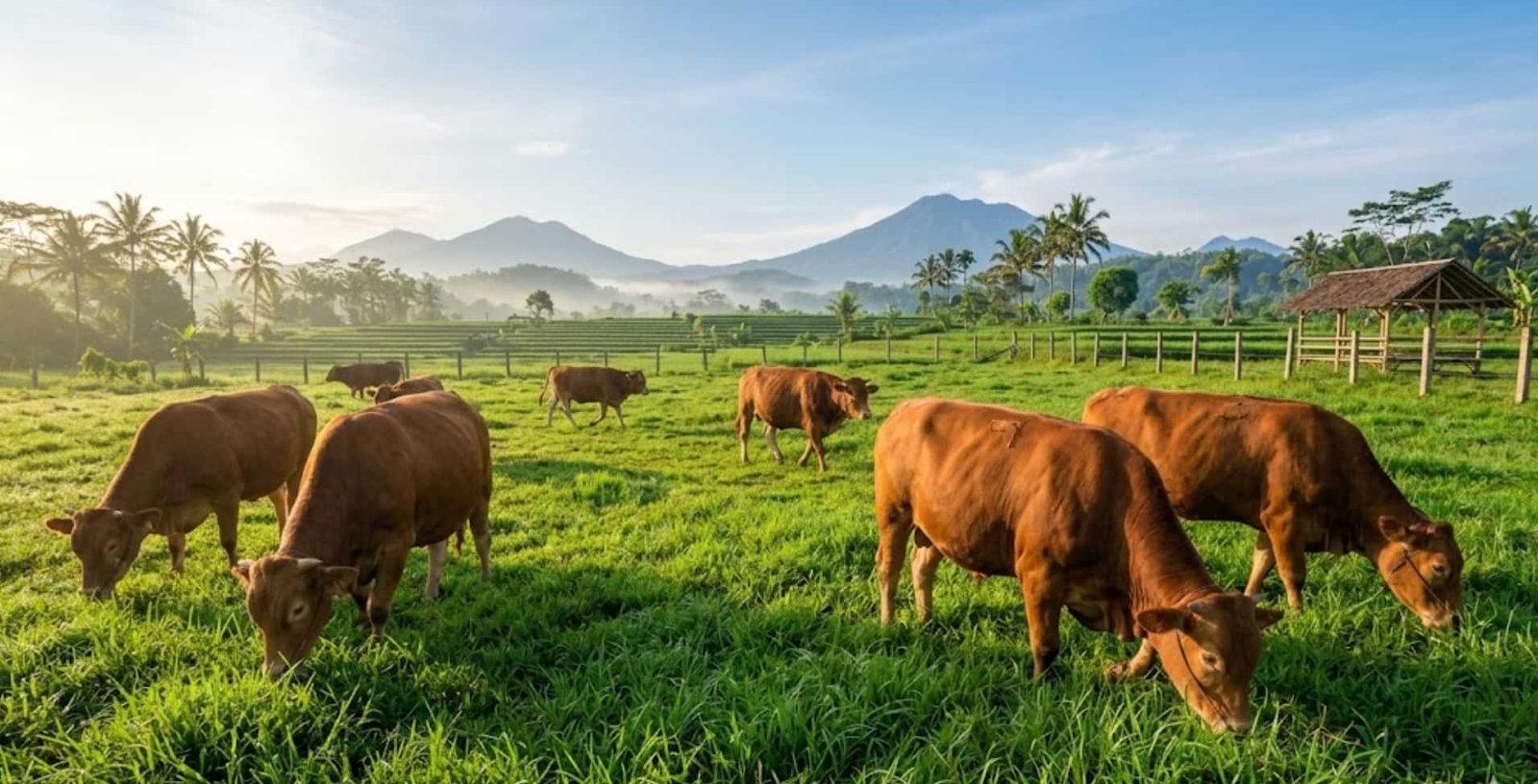 cara membuat sapi cepat gemuk alami sapi potong sehat di padang rumput hijau