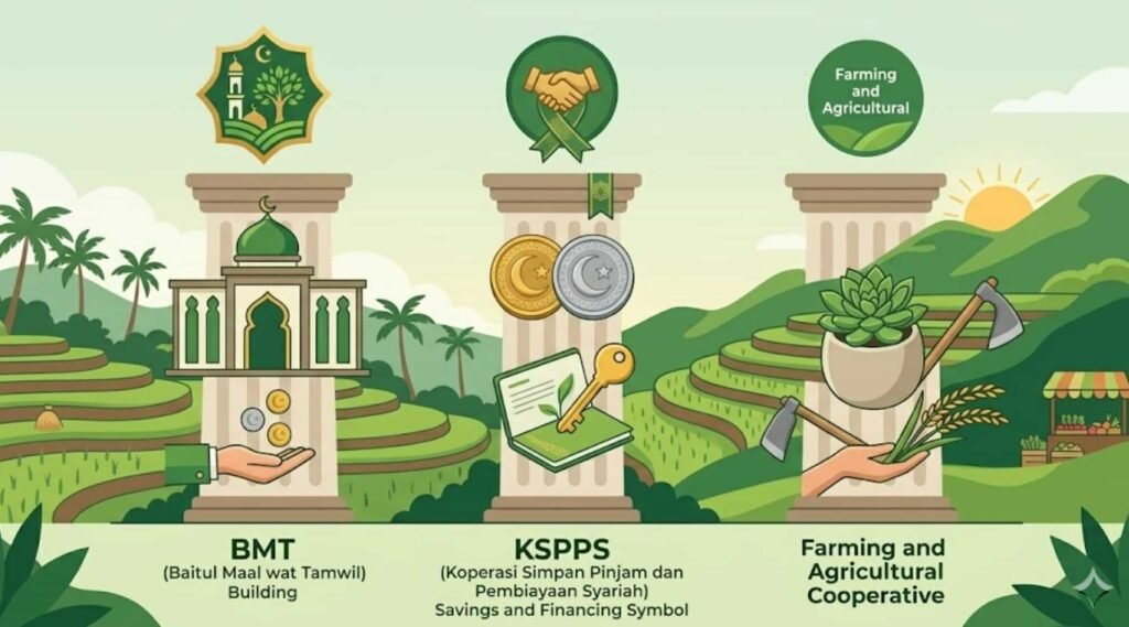 tiga jenis koperasi syariah Indonesia BMT KSPPS dan koperasi agro syariah