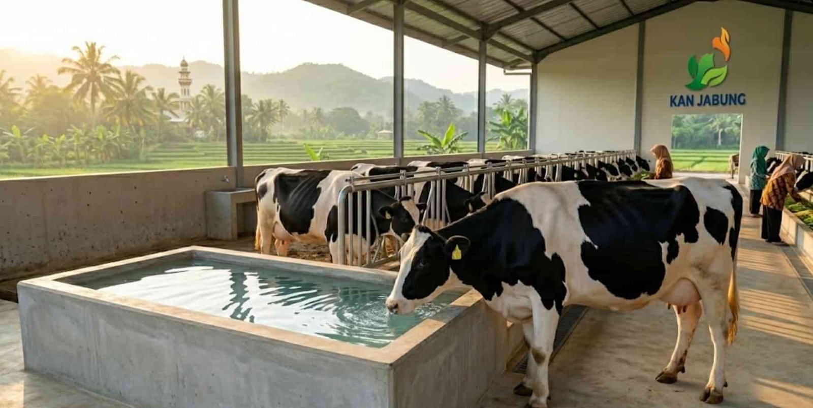 cara memberi minum sapi yang benar bak air minum bersih di kandang