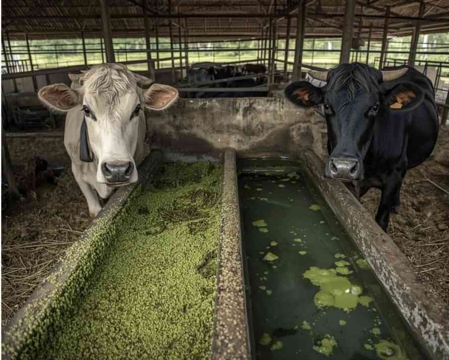 bak air minum ternak yang kotor berlumut perlu dibersihkan rutin setiap hari