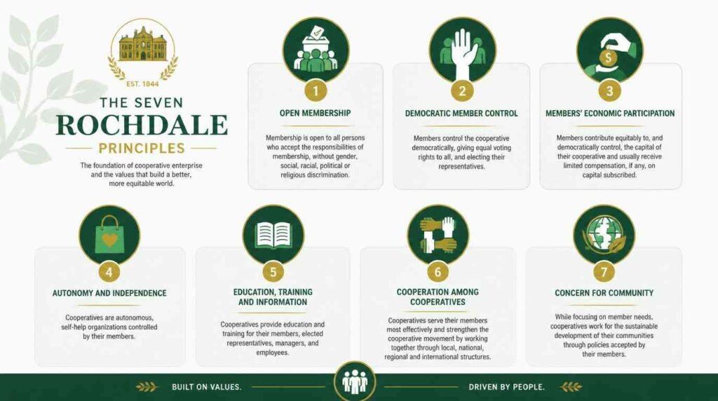 tujuh prinsip Rochdale Pioneers dasar gerakan koperasi dunia yang masih relevan