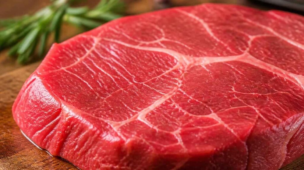 karakteristik daging sapi segar berkualitas warna merah cerah tekstur kenyal tidak berlendir