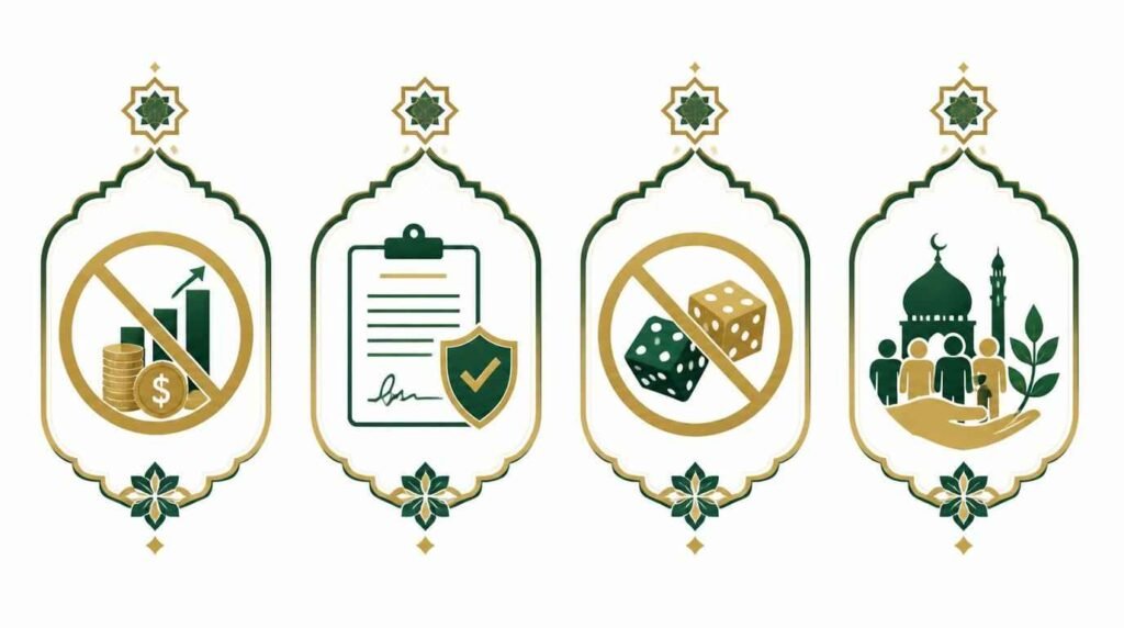 empat syarat pekerjaan halal menurut Islam bebas riba gharar maysir dan tujuan baik