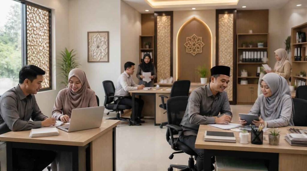 karyawan KAN Jabung bekerja dalam lingkungan syariah profesional di Jabung Kabupaten Malang