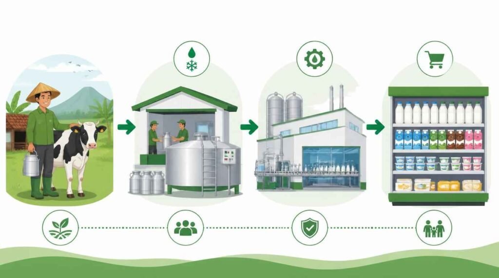 peran koperasi susu syariah dalam rantai produksi susu nasional Indonesia