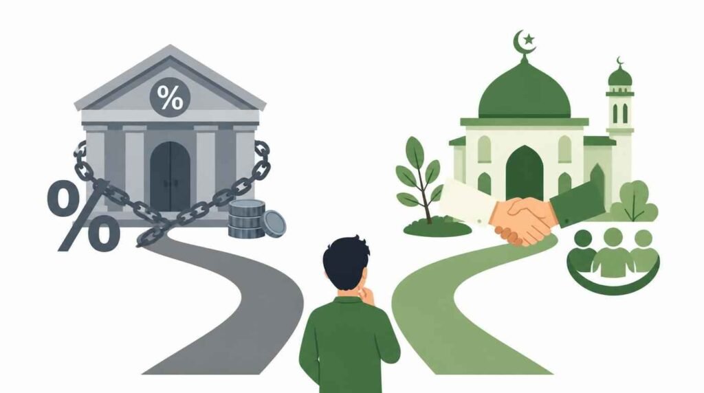 perbedaan koperasi simpan pinjam konvensional dan syariah dalam Islam