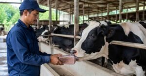 takaran pemberian mineral pada sapi perah di kandang KAN Jabung