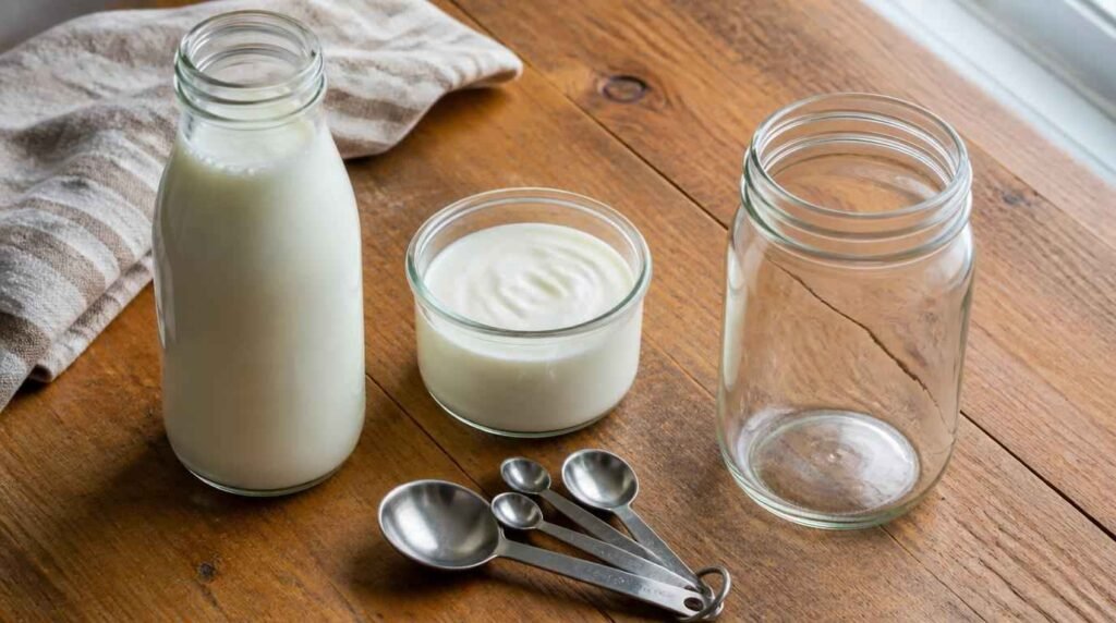 bahan membuat yogurt dari susu sapi dengan starter bakteri dan susu segar