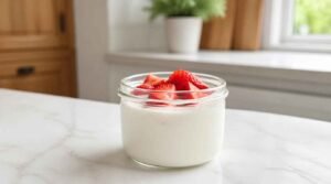 cara membuat yogurt dari susu sapi — hasil yogurt homemade dalam wadah kaca