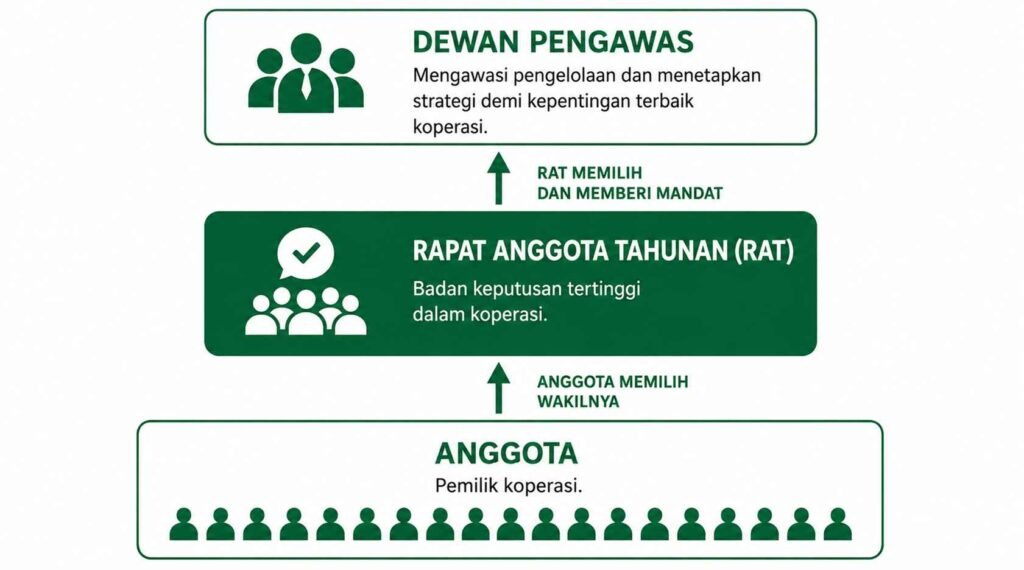 Ilustrasi rapat anggota tahunan koperasi sebagai forum demokrasi dan pengambilan keputusan tertinggi