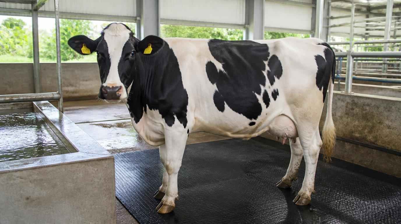 Sapi perah Friesian Holstein dalam kandang yang memenuhi standar animal welfare di KAN Jabung