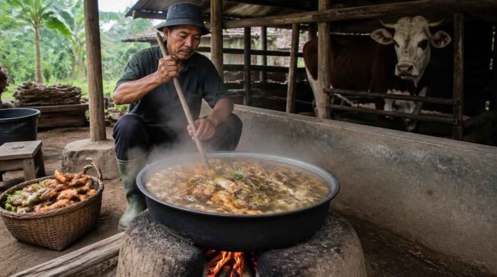 cara membuat jamu sapi biar lahap makan dengan merebus rempah tradisional