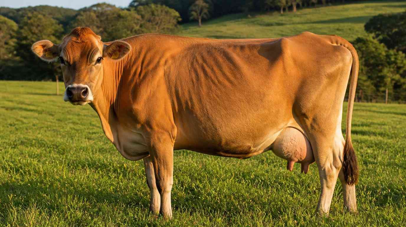 Sapi Jersey penghasil susu beta-kasein A2 alami di padang rumput hijau