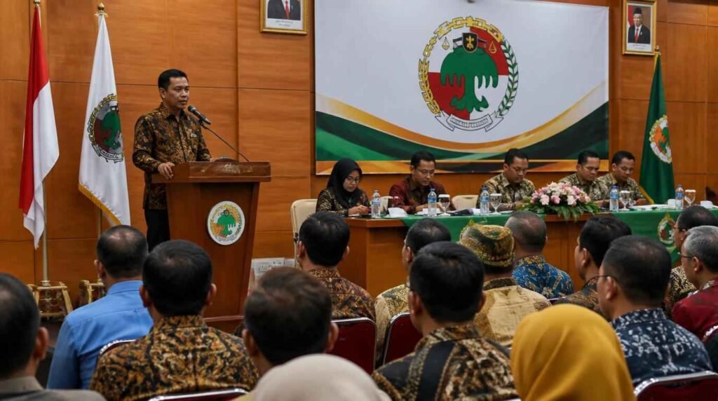 Suasana rapat anggota tahunan KAN Jabung koperasi syariah di aula KAN Jabung Malang