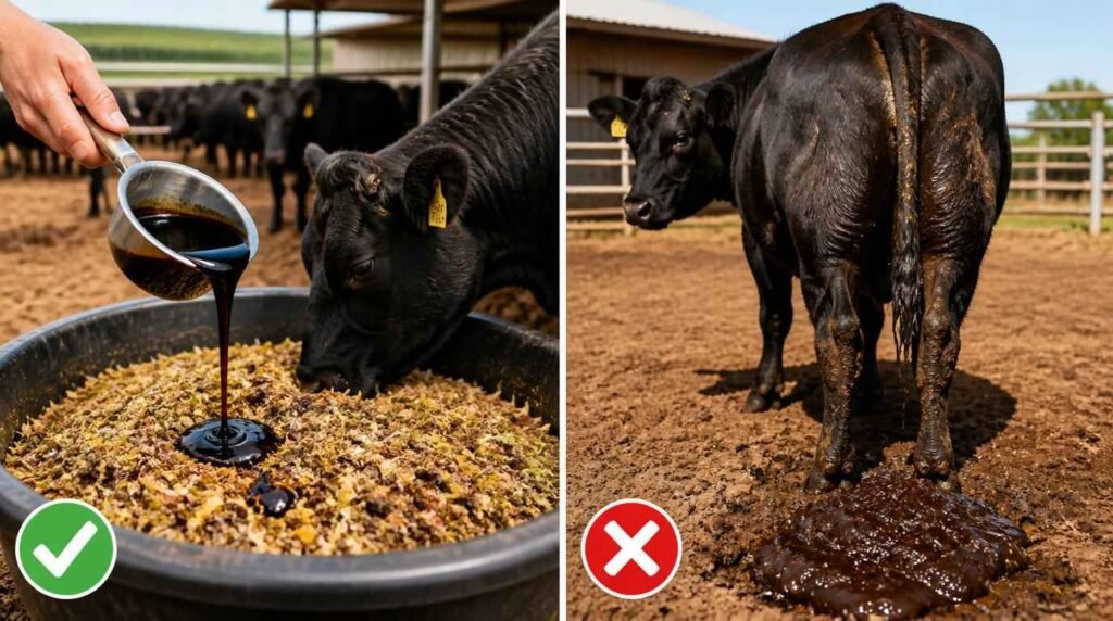 Sapi perah mengalami diare akibat pemberian tetes tebu molases yang berlebihan