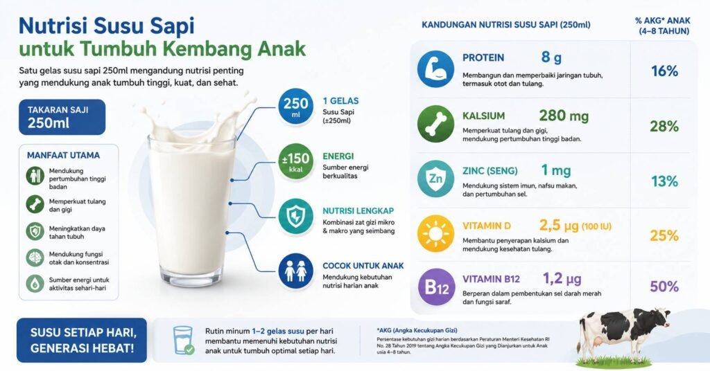 kandungan gizi susu murni yang mendukung tumbuh kembang anak dan pencegahan stunting