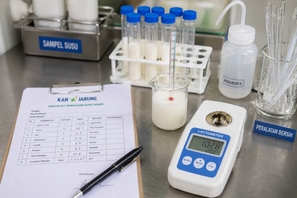 Parameter mutu susu sapi segar diukur di laboratorium