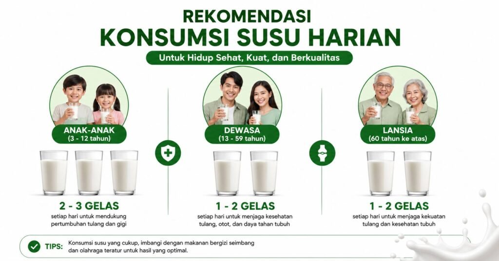 berapa gelas susu sapi murni yang ideal dikonsumsi per hari