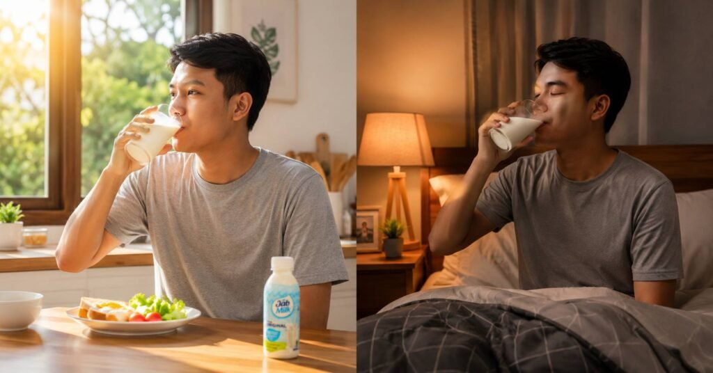 waktu terbaik minum susu sapi murni pagi atau malam hari