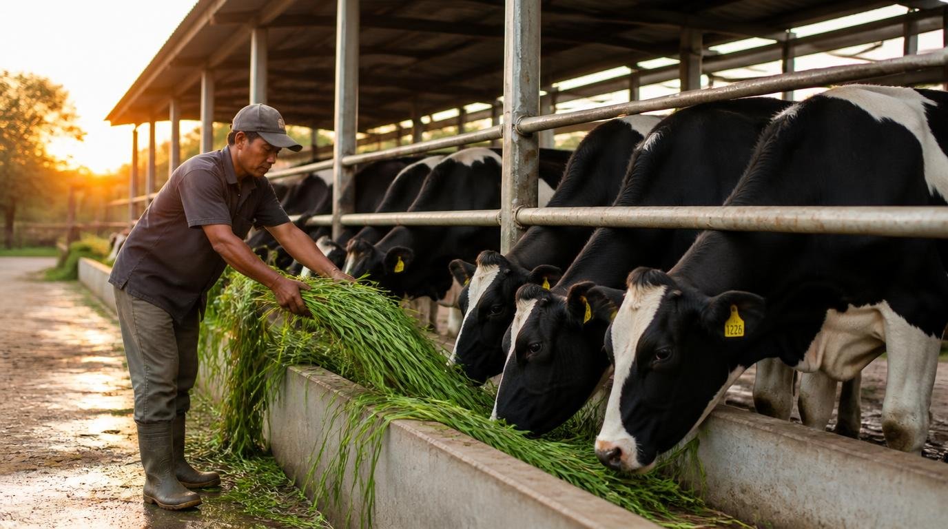 jadwal pemberian pakan sapi perah harian yang teratur untuk produksi susu optimal