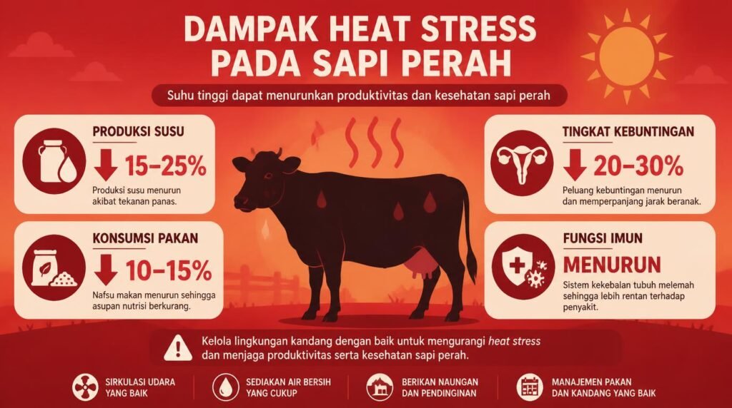 dampak heat stress terhadap penurunan produksi susu dan kesehatan sapi perah
