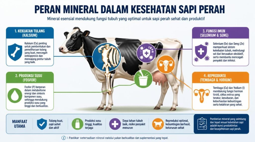 pentingnya mineral bagi sapi perah untuk produksi susu dan kesehatan reproduksi