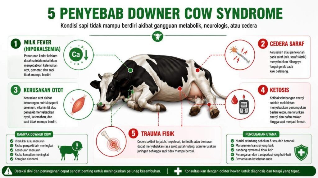 penyebab sapi tidak bisa berdiri mulai dari milk fever hingga cedera otot