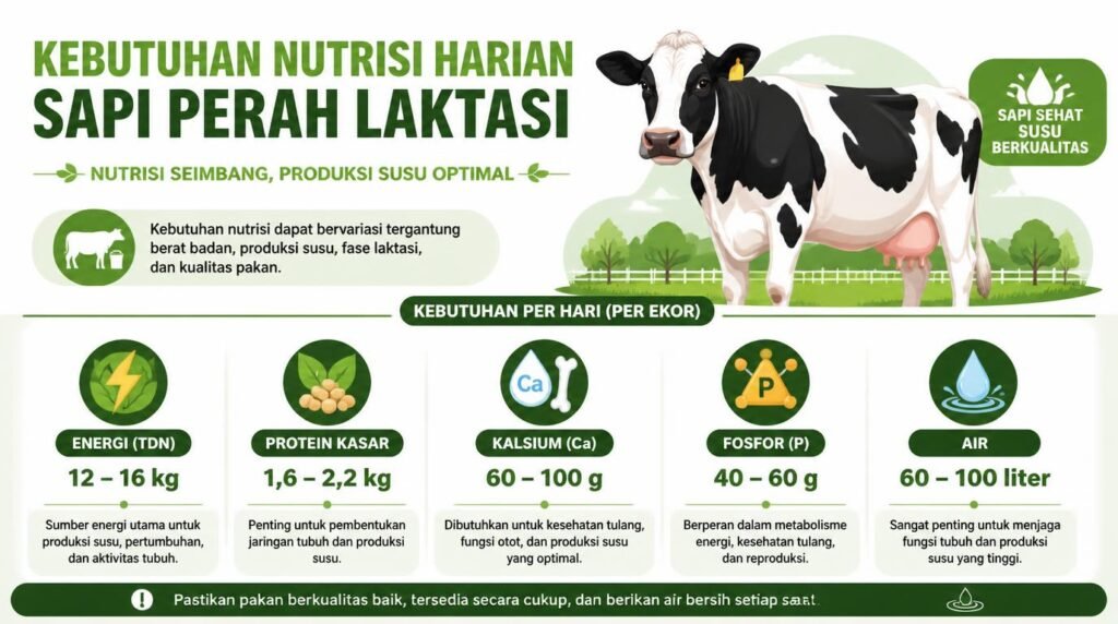 kebutuhan nutrisi sapi menyusui agar produksi susu optimal