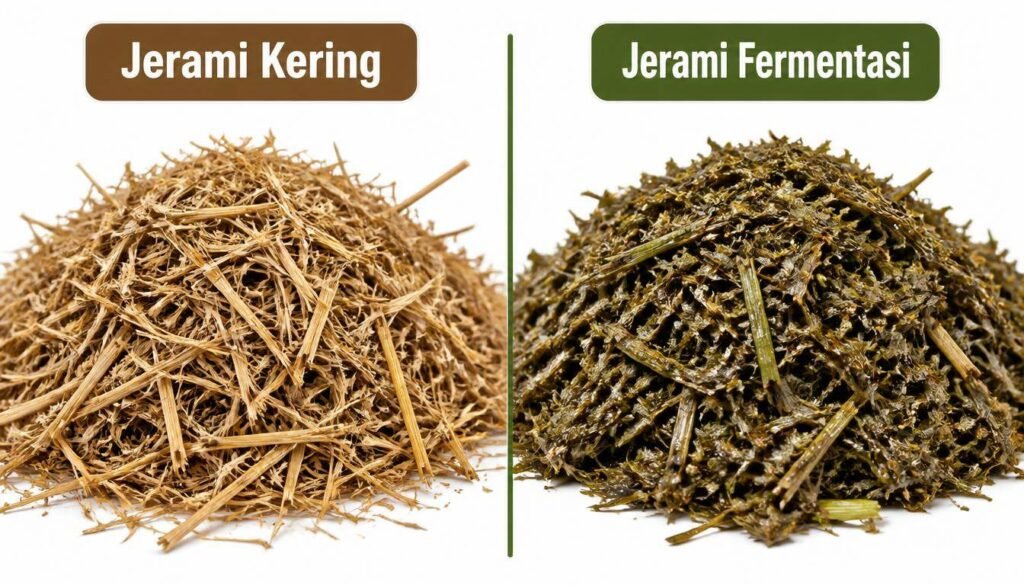 sapi menolak makan jerami kering karena kandungan lignin tinggi