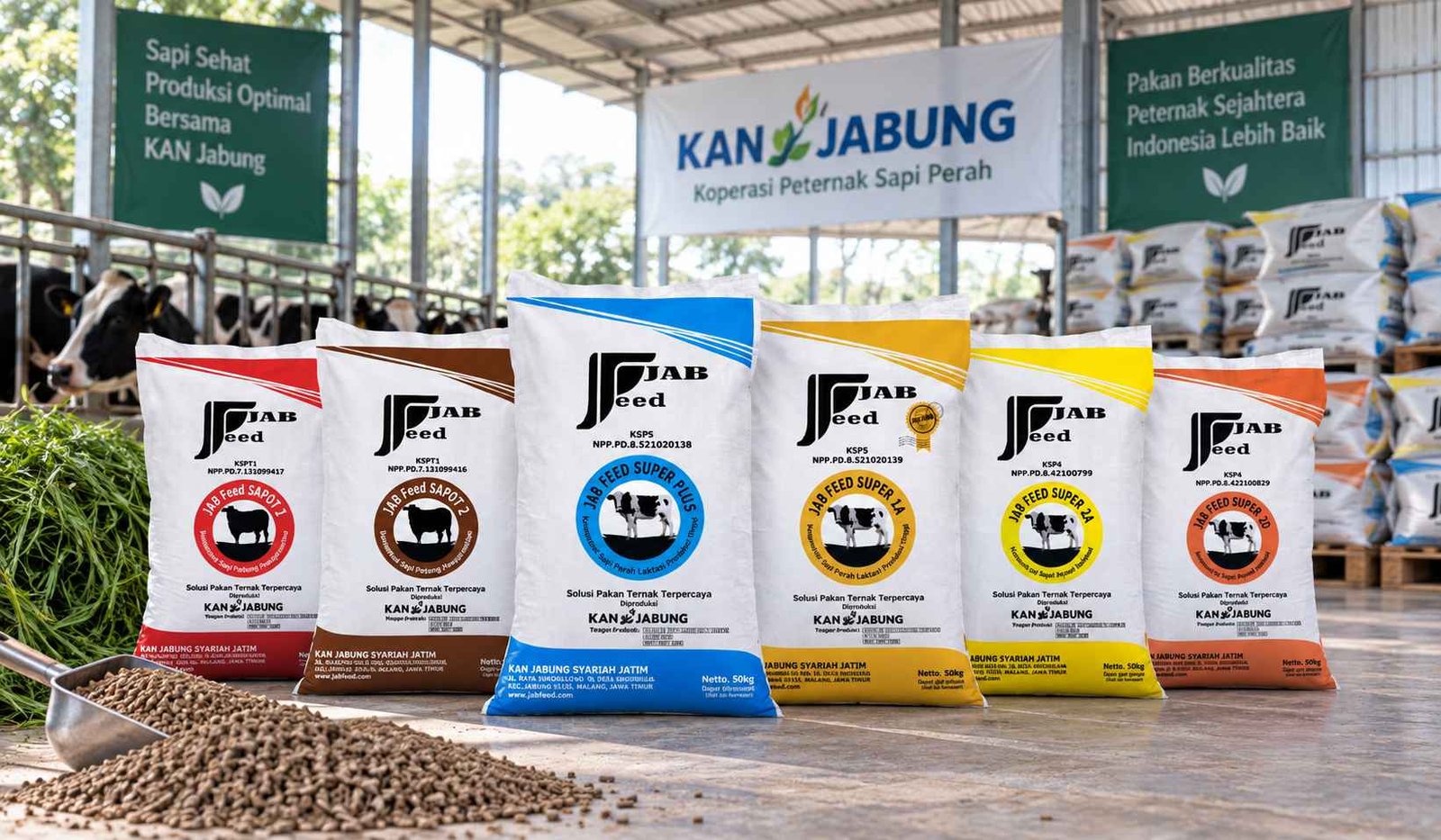 JabFeed konsentrat sapi perah dan potong produksi KAN Jabung varian produk