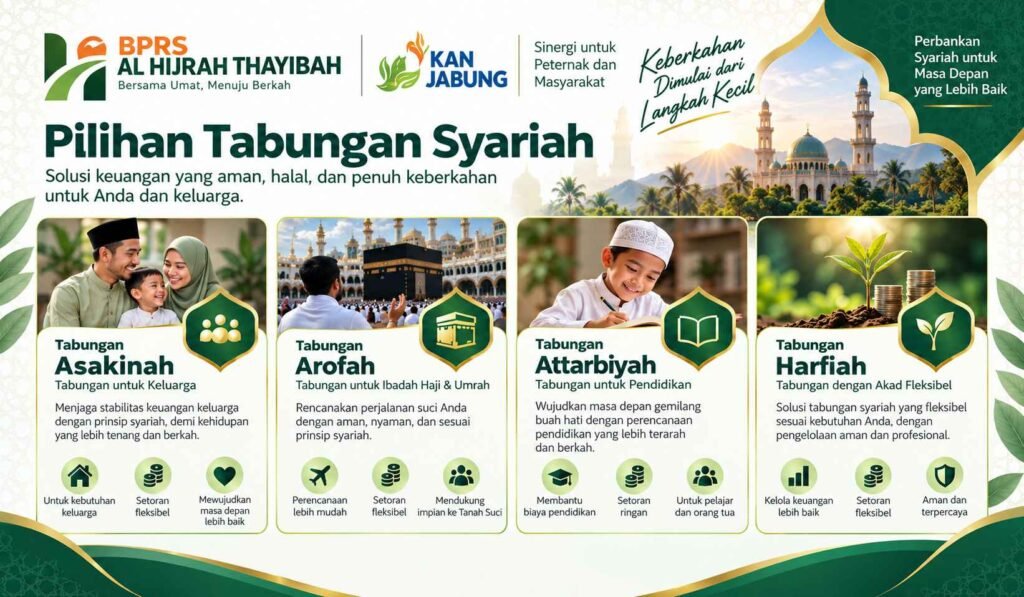 produk tabungan BPRS Al Hijrah Thayibah Asakinah Arofah Attarbiyah berbasis akad syariah