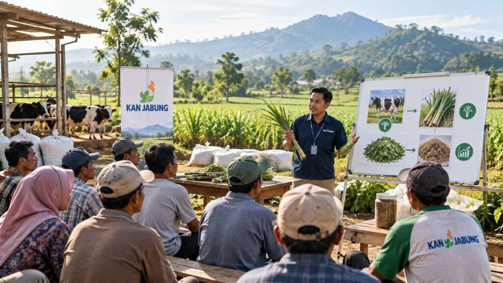 petani dan peternak anggota koperasi KAN Jabung mendapat pendampingan teknis