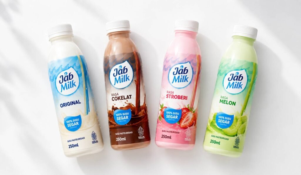 varian rasa JABMilk susu pasteurisasi original coklat strawberry melon