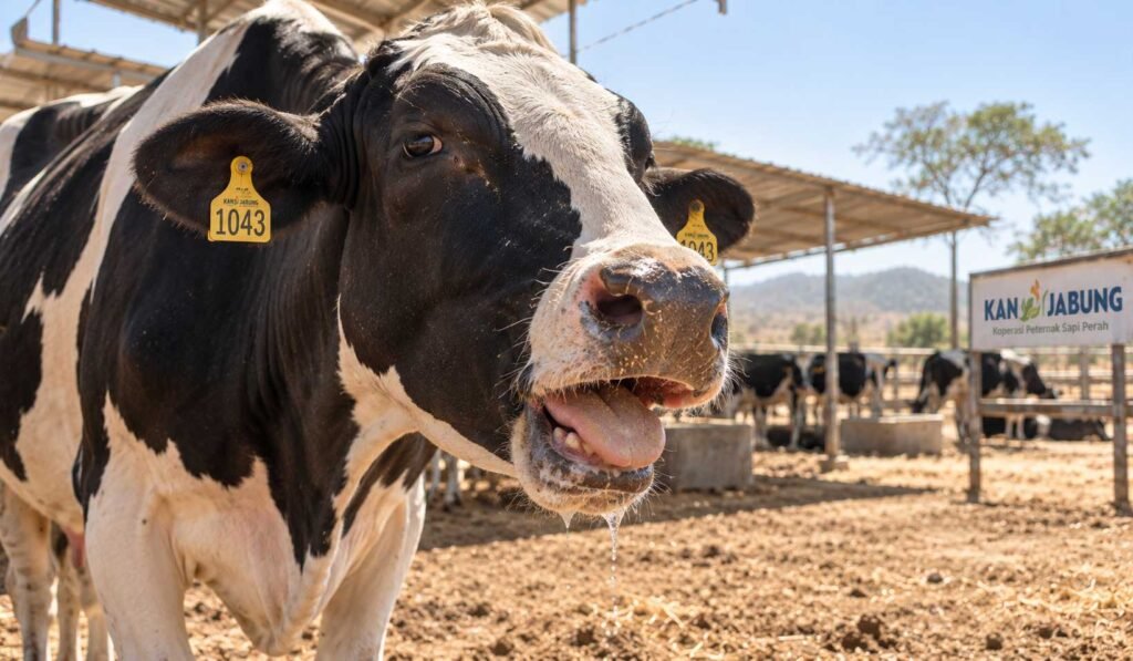 tanda awal heat stress pada sapi perah nafas cepat dan produksi susu turun