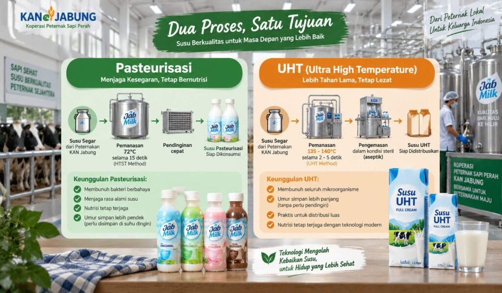 proses pasteurisasi susu dan UHT perbedaan suhu dan waktu pemanasan