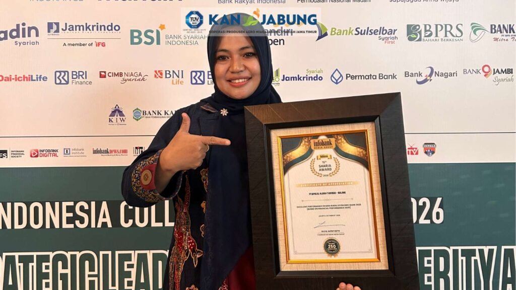 Sertifikat Certificate of Appreciation Infobank 15th Sharia Award 2026 predikat Excellent Performance Sharia Rural Economic Bank yang diraih PT BPRS Al Hijrah Thayibah